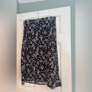 NWT Rachel Zoe Black and White Floral A-Line Skirt SZ XL